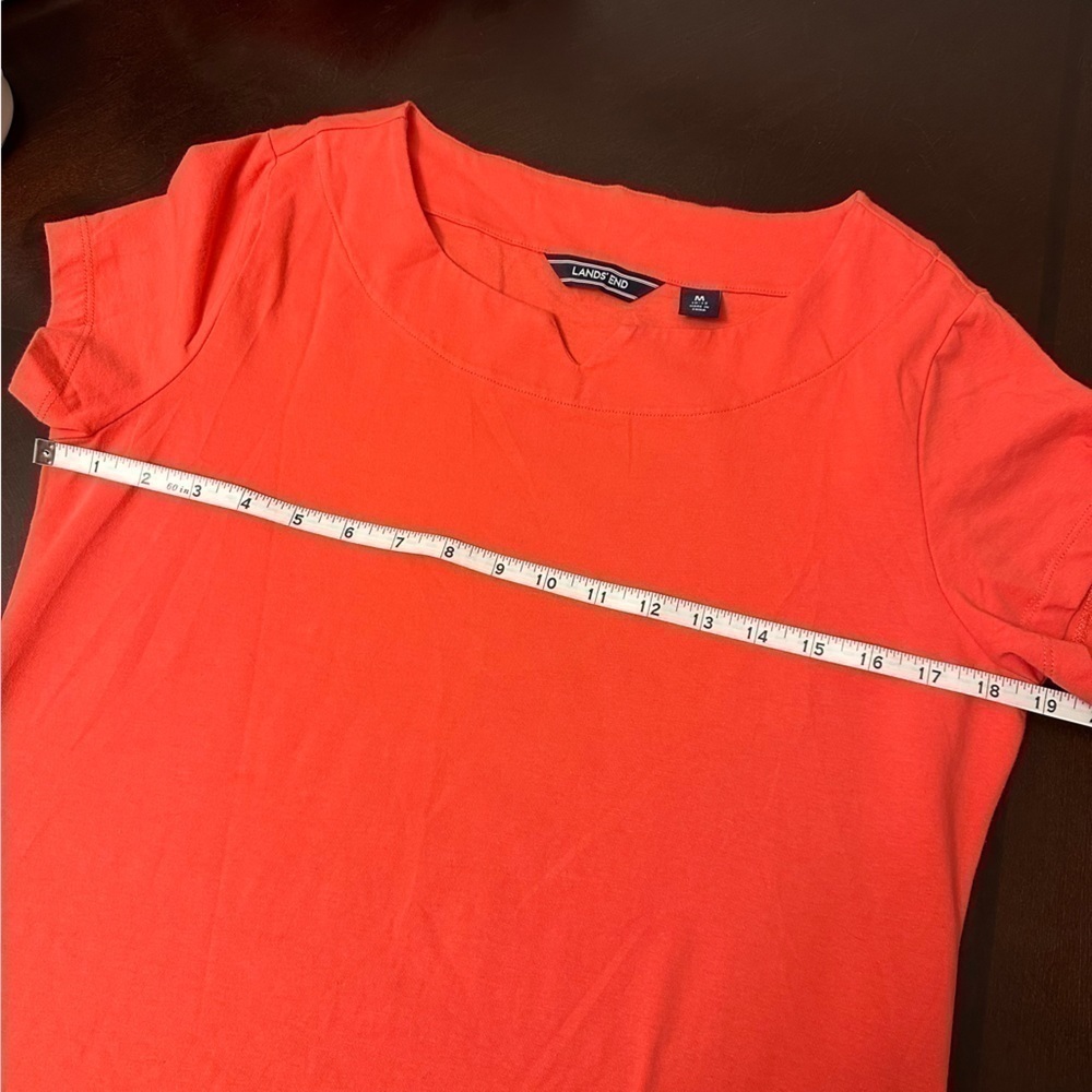 Lands End Bright Coral Tee Dress M Medium - Picture 4 of 5